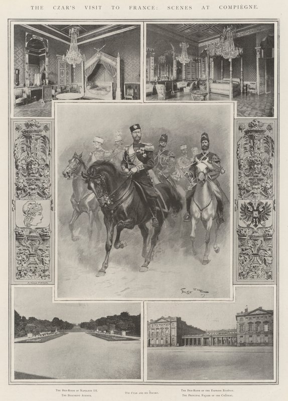 La visite du tsar en France, scènes à Compiègne - Georges Bertin Scott