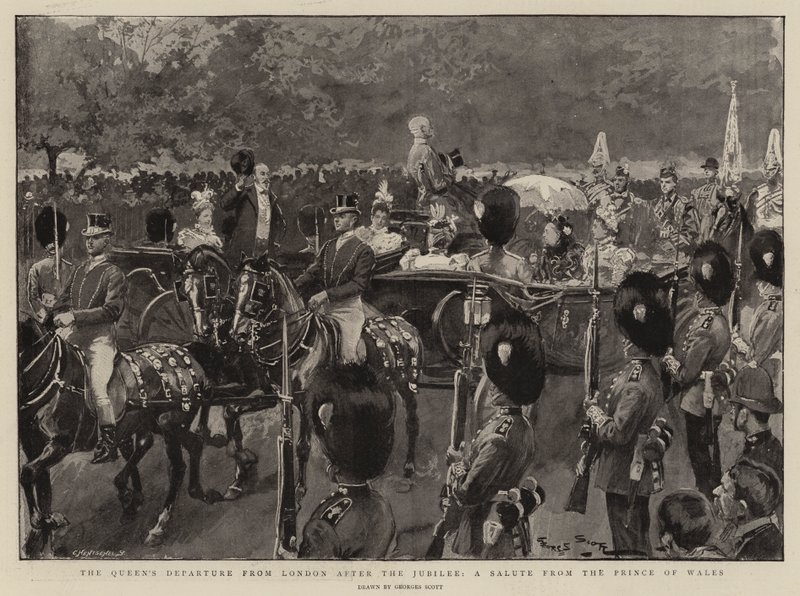 Le Départ de la Reine de Londres après le Jubilé, un Salut du Prince de Galles - Georges Bertin Scott