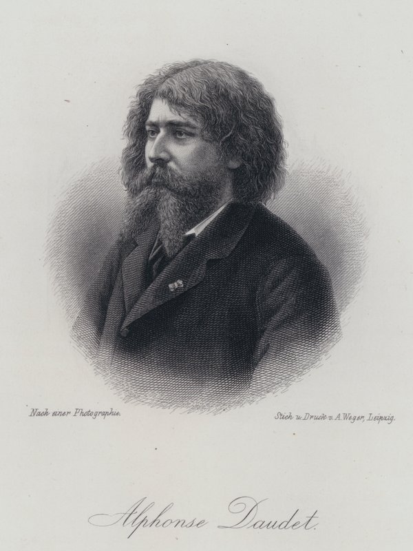 Alphonse Daudet, romancier français (gravure) - German School