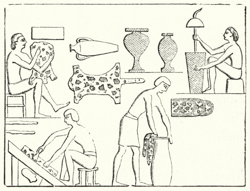 Tanneurs égyptiens anciens (gravure) - German School