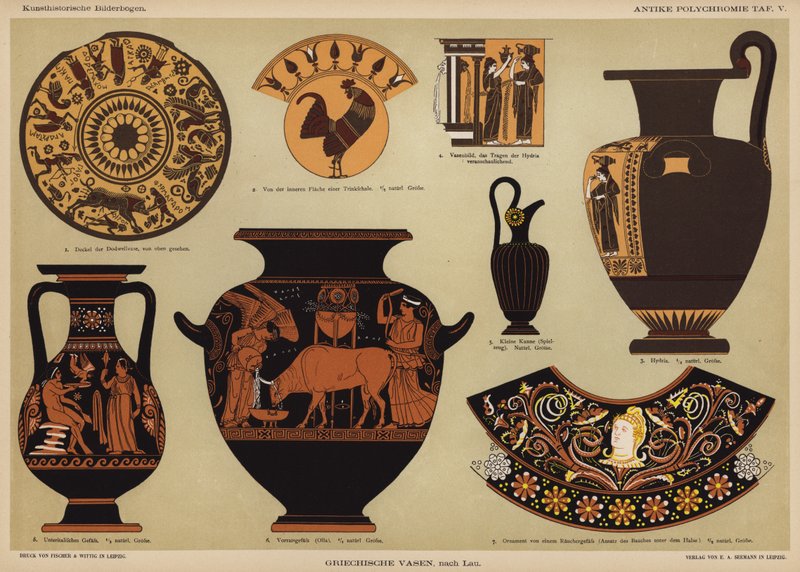Vases polychromes grecs anciens - German School