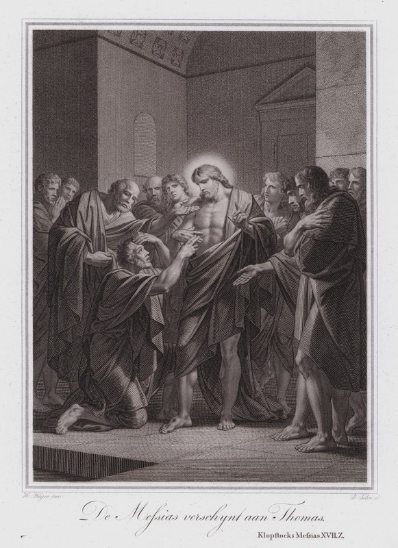 Le Christ apparaît à Thomas (gravure) - German School