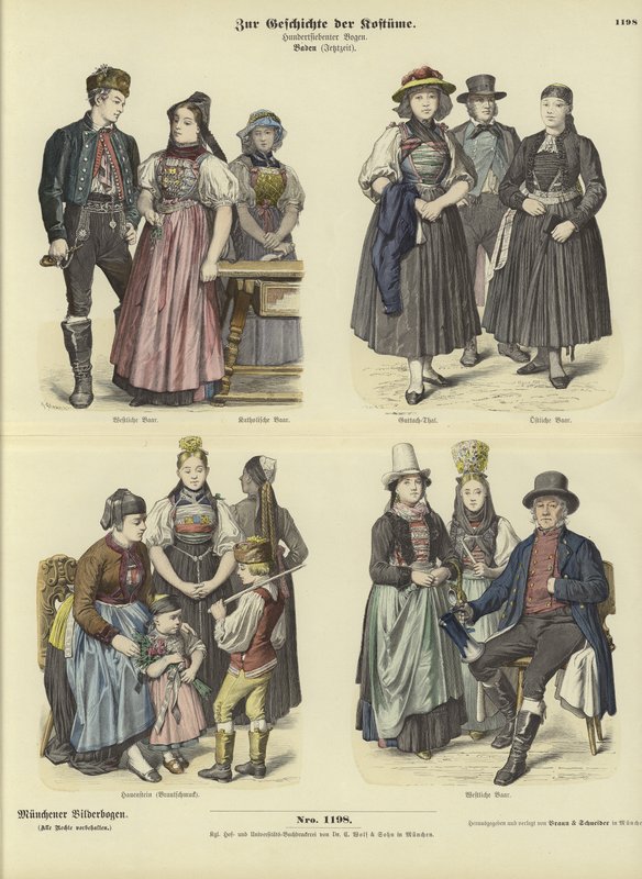 Costumes de Baden, Allemagne, 19ème siècle - German School