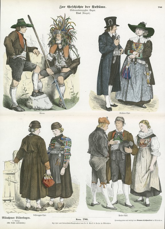 Costumes du Tyrol, XIXe siècle - German School
