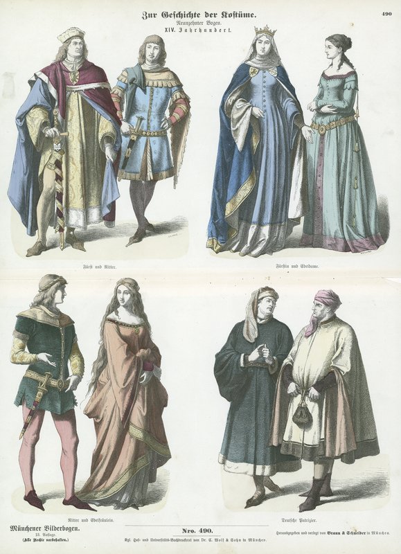 Costumes allemands, 14ème siècle - German School