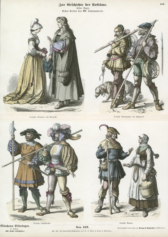 Costumes allemands, début 16ème siècle - German School