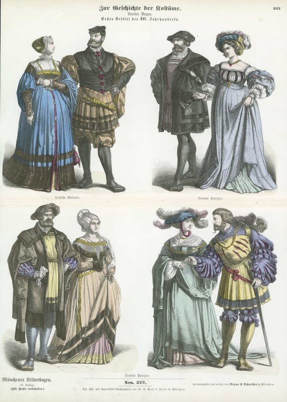 Costumes allemands, début 16ème siècle - German School