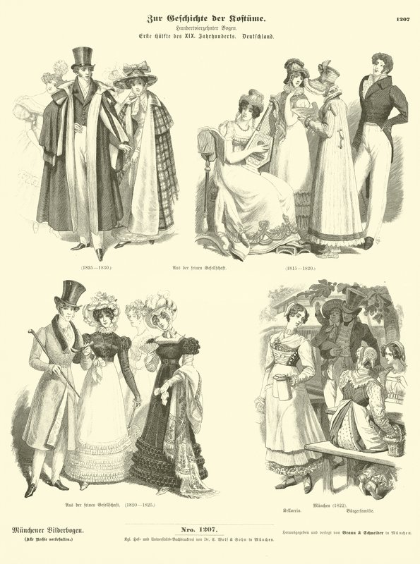 Costumes allemands, première moitié du 19e siècle - German School