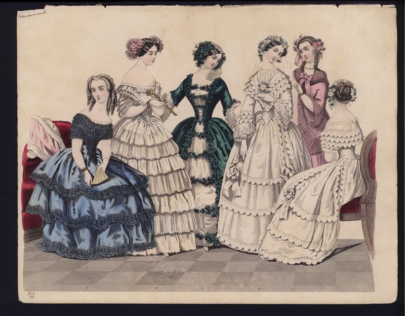 Planche de mode allemande, milieu du 19e siècle - German School