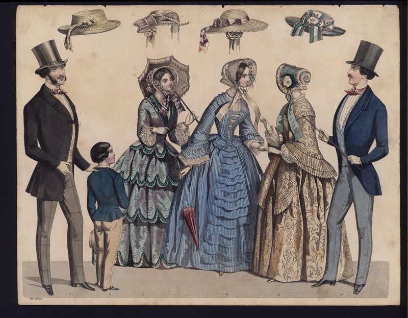 Planche de mode allemande, milieu du 19e siècle - German School