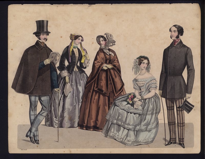 Planche de mode allemande, milieu du 19e siècle - German School