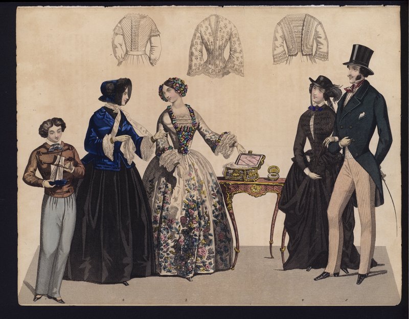 Planche de mode allemande, milieu du XIXe siècle - German School