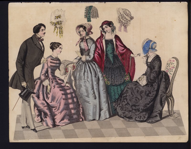 Planche de mode allemande, milieu du XIXe siècle - German School