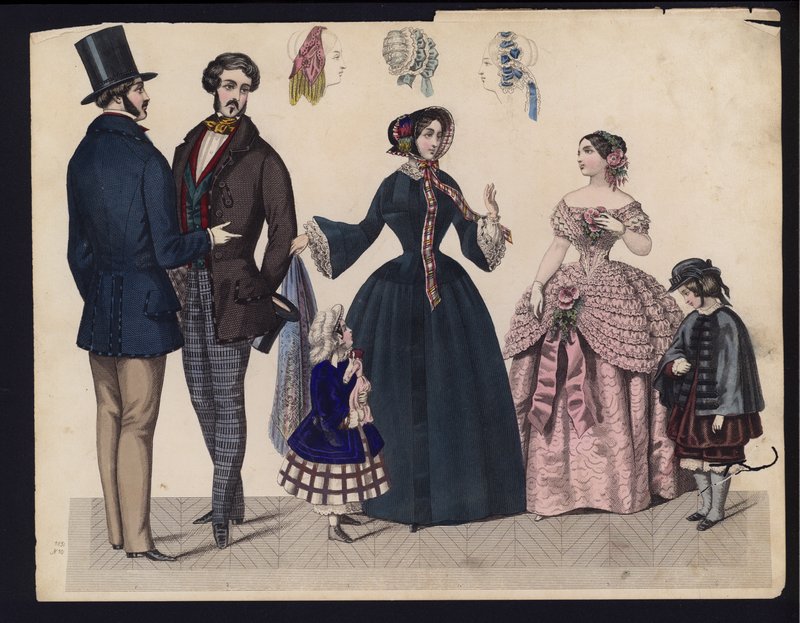 Planche de mode allemande, milieu du XIXe siècle - German School
