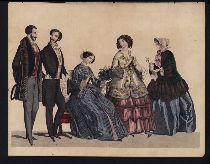 Planche de mode allemande, milieu du 19ème siècle - German School