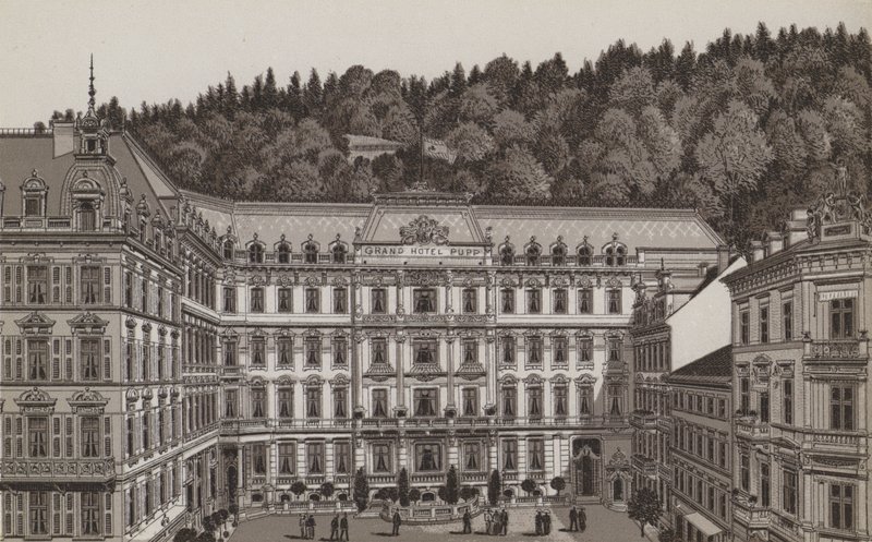 Grand Hôtel Pupp (lithographie) - German School