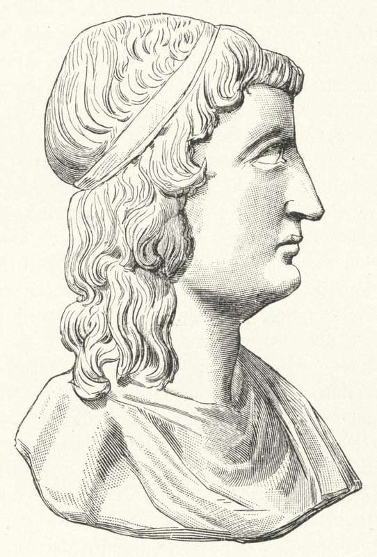 Tête du philosophe romain Apulée (gravure) - German School