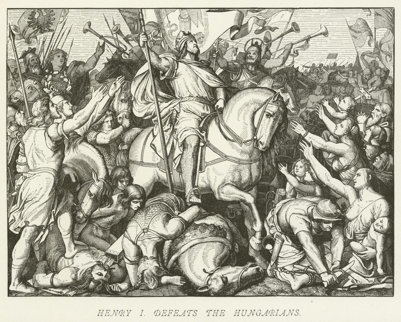 Henri Ier défait les Hongrois - German School