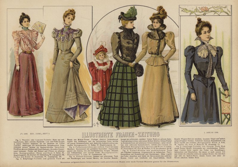 Illustration pour Illustrirte Frauen-Zeitung - German School