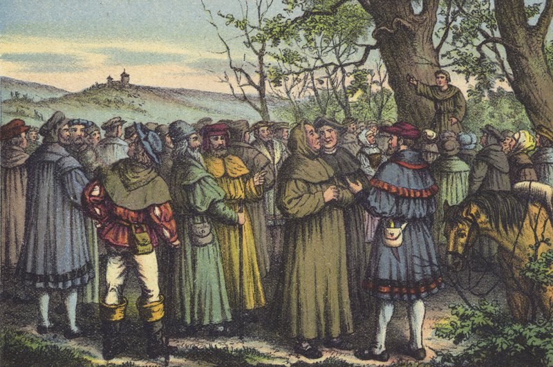 Luther prêchant - German School