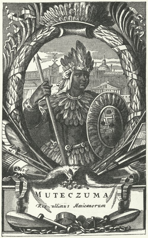 Moctezuma II, empereur aztèque (gravure) - German School