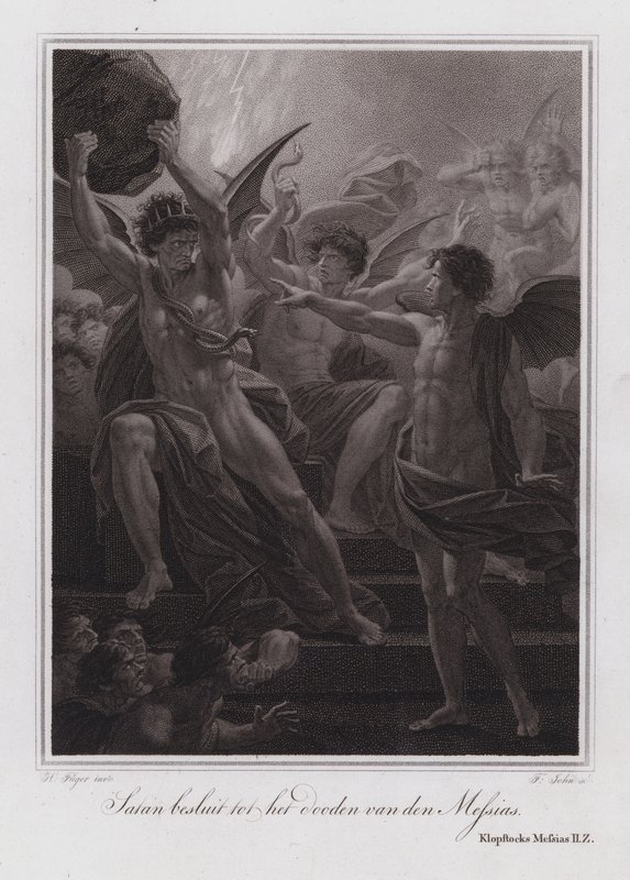 Satan décide de tuer le Messie (gravure) - German School