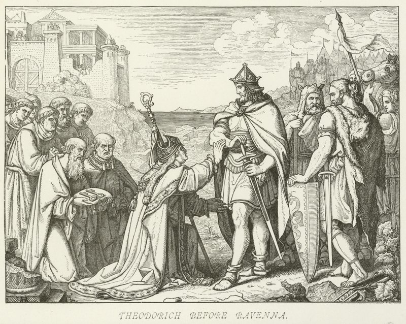 Théodoric devant Ravenne - German School