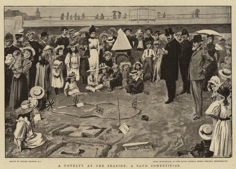 Une nouveauté au bord de la mer, un concours de sable - Gordon Frederick Browne