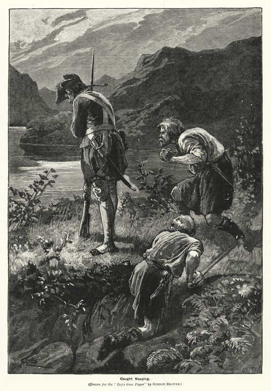 Pris en flagrant délit de sieste (gravure) - Gordon Frederick (after) Browne