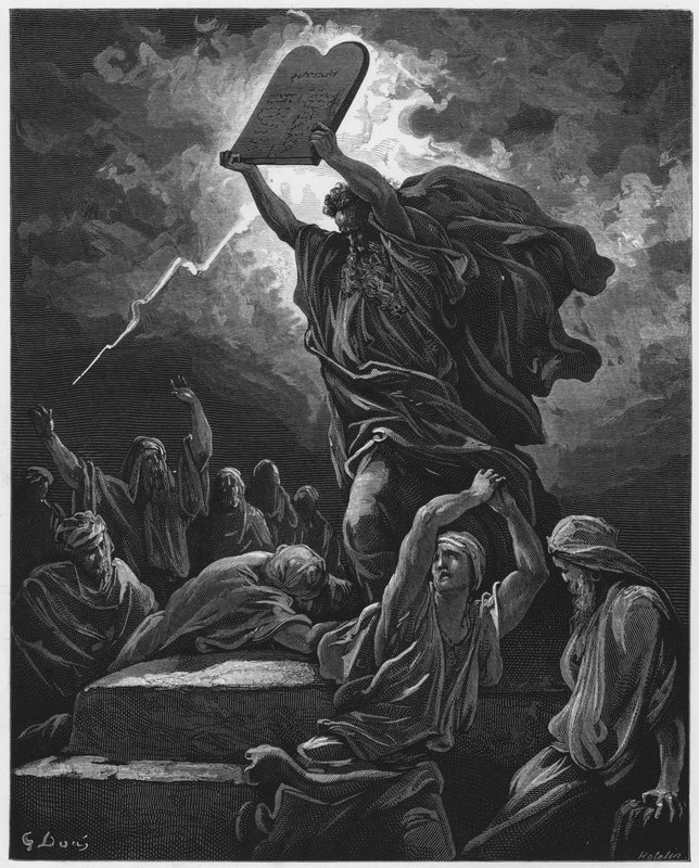 Moïse brisant les Tables de la Loi - Gustave Dore