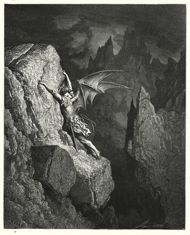 Illustration de Gustave Doré pour Le Paradis Perdu de Milton, Livre II, vers 949, 950 - Gustave Dore