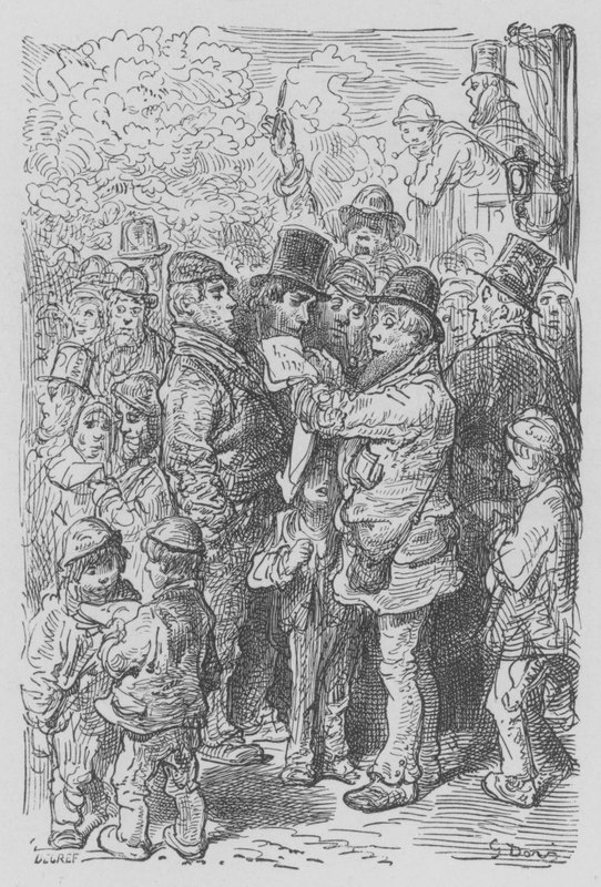 Au Derby, le marchand de programmes - Gustave after Dore