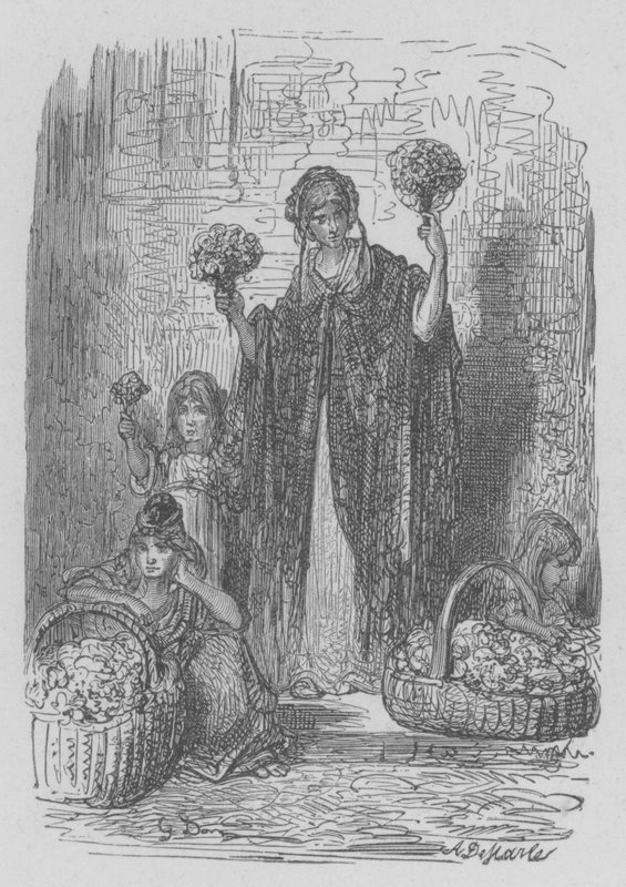 Marchande de fleurs - Gustave after Dore