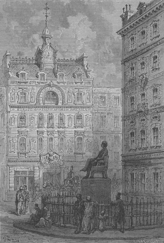 Statue de Peabody au centre de la cité de Londres - Gustave after Dore