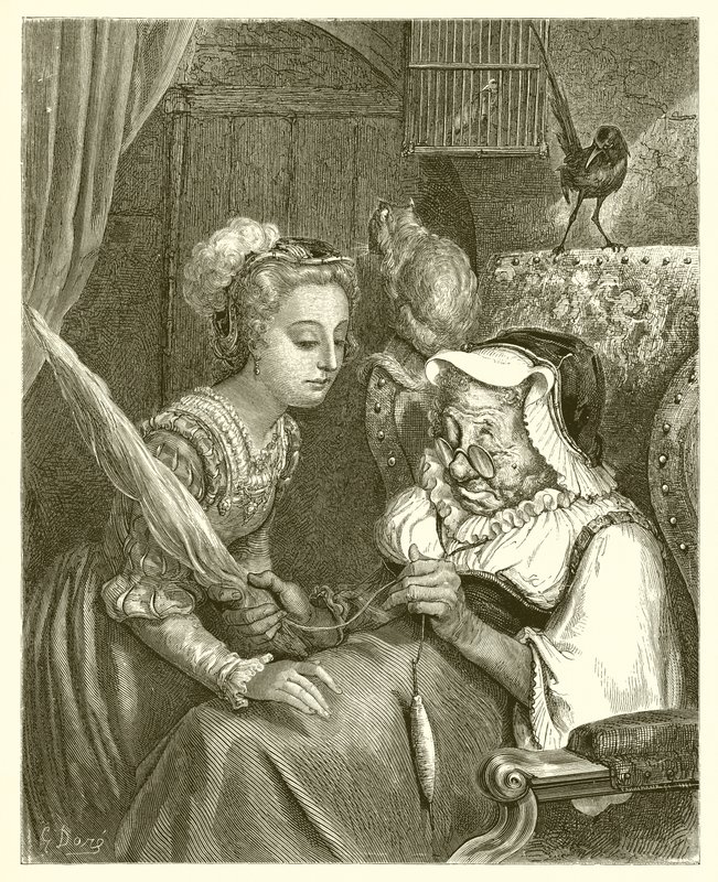 La princesse et la fée Spite - Gustave Dore