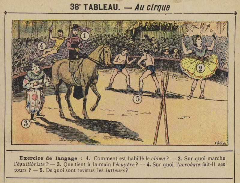Au cirque (lithographie en couleur) - Gustave Fraipont
