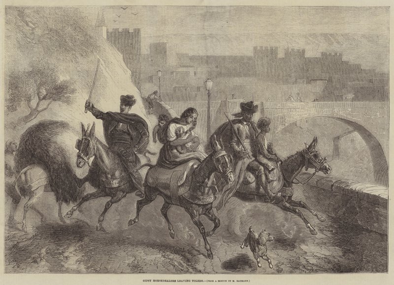 Marchands de Chevaux Gitans quittant Tolède - Gustave Janet