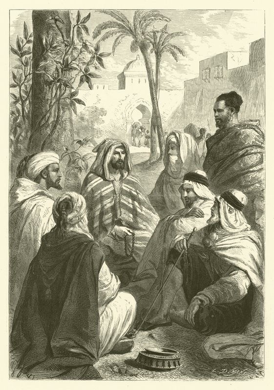 Le conteur arabe (gravure) - Gustave Janet