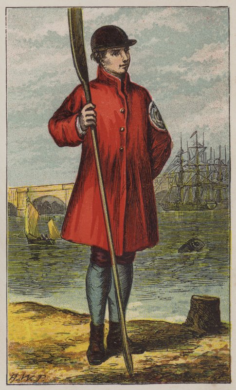 Batellier (lithographie en couleur) - H.W. (after) Petherick