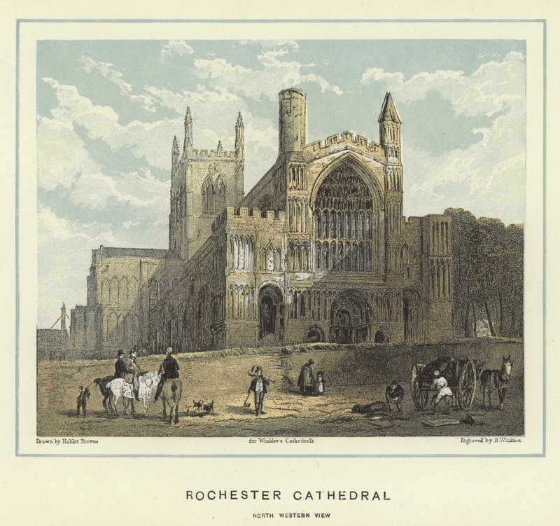 Cathédrale de Rochester, vue nord-ouest - Hablot Knight Browne