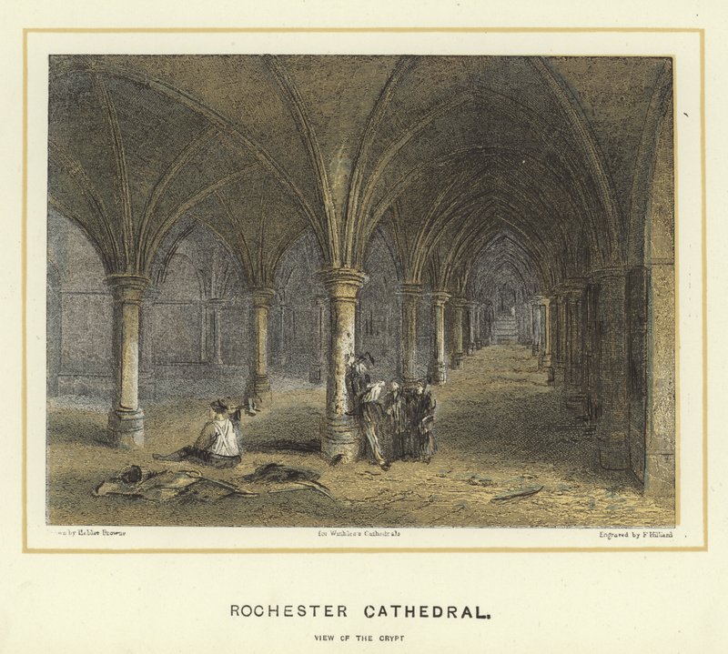 Cathédrale de Rochester, vue de la crypte - Hablot Knight Browne