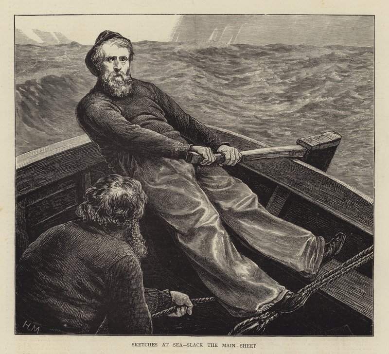 Croquis en mer, relâchez la grand-voile - Hamilton Macallum
