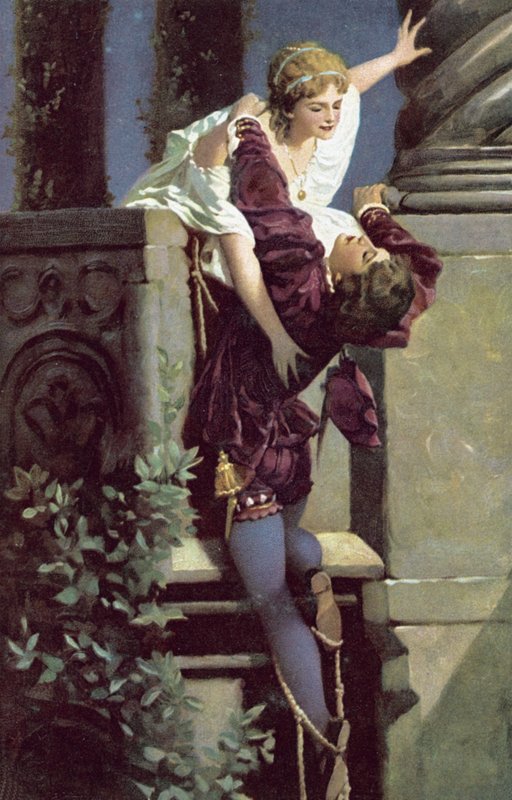 Scène du balcon, Roméo et Juliette - Hans Makart