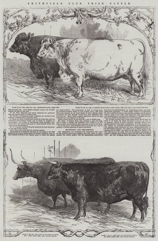 Bétail primé du Smithfield Club - Harrison William Weir