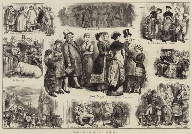 Esquisses du Salon du Bétail de Noël - Harry Furniss