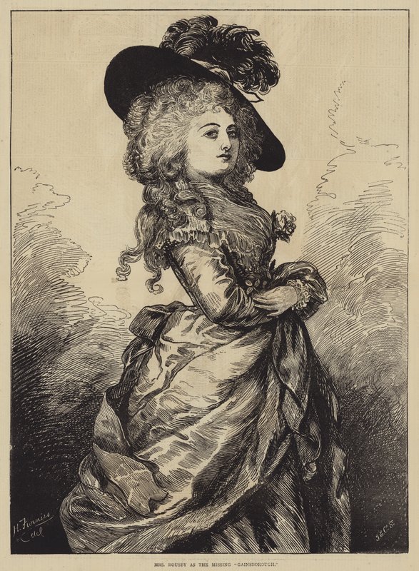 Mme Rousby en tant que le Gainsborough Manquant - Harry Furniss
