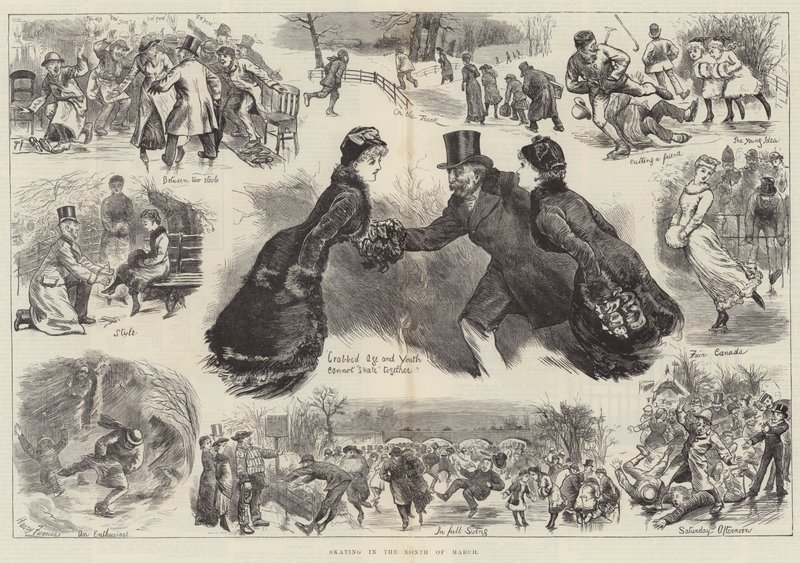 Patinage au mois de mars - Harry Furniss