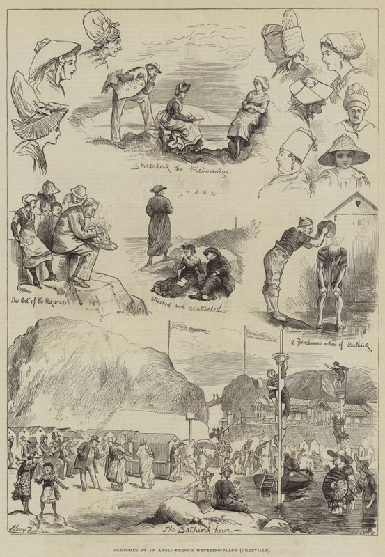 Croquis à une station balnéaire anglo-française, Granville - Harry Furniss