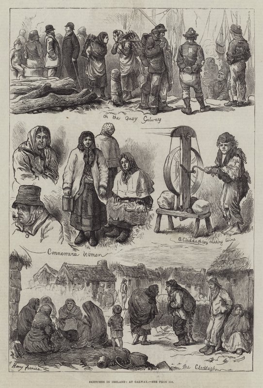 Croquis en Irlande, à Galway - Harry Furniss