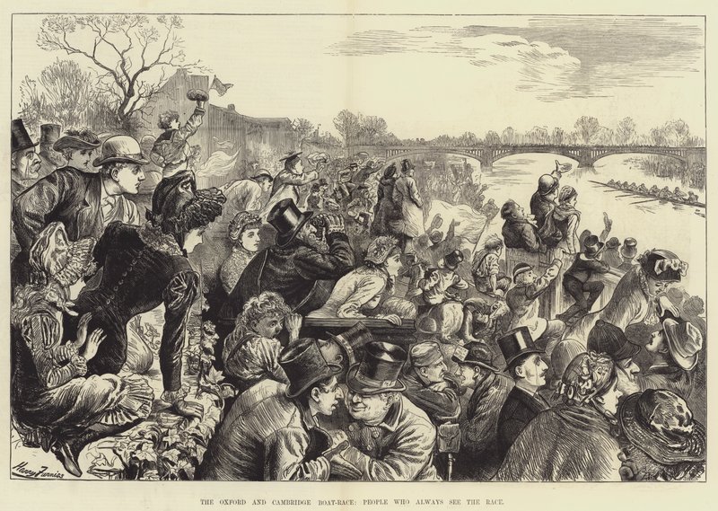 La course de bateaux Oxford et Cambridge, les gens qui voient toujours la course - Harry Furniss